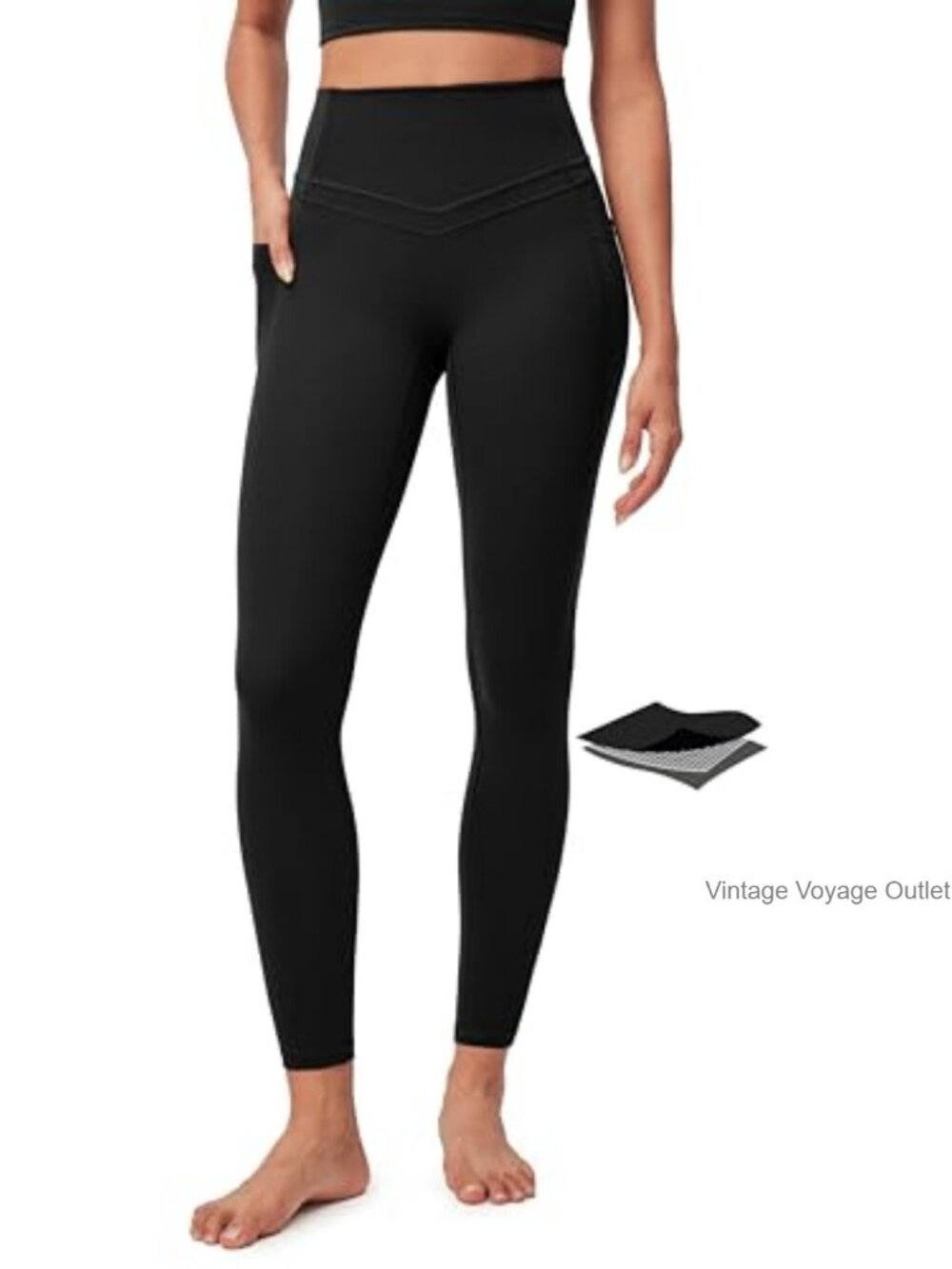 Compression Leggings with Pockets Tummy Control High Waist Yoga Pants
